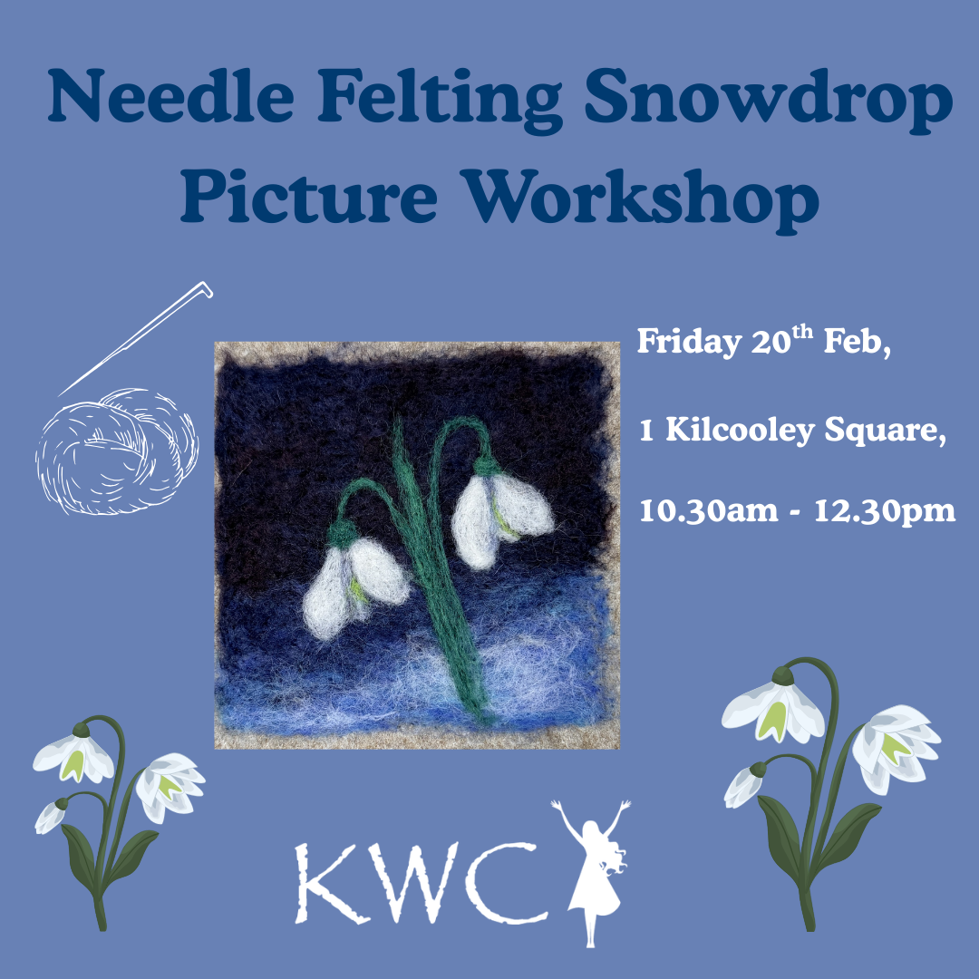 Needle Felting Snowdrop Picture Workshop (1080 x 1080 px)